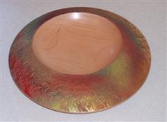 Textured and coloured bowl by David Ward
